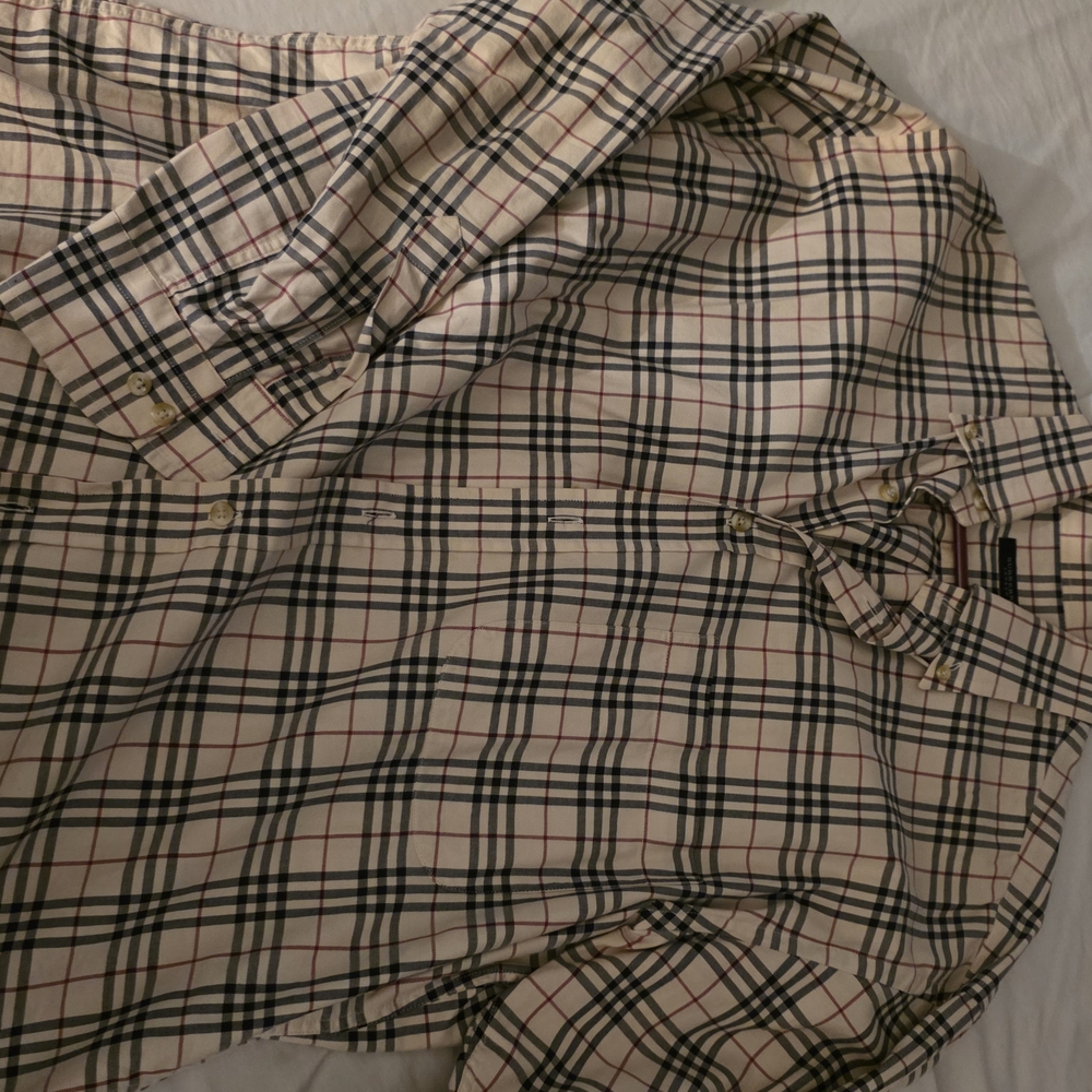 Burberry Beige and Black Checkered Shirt